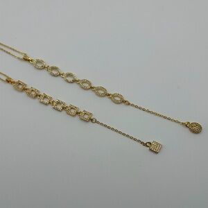 Lariat Necklace 18KT Gold Filled and CZ NWT